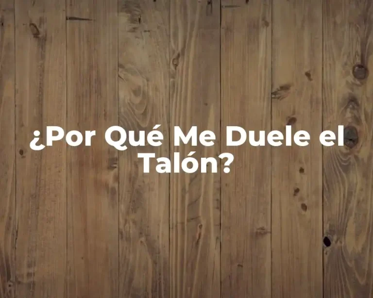 ¿Por Qué Me Duele el Talón?