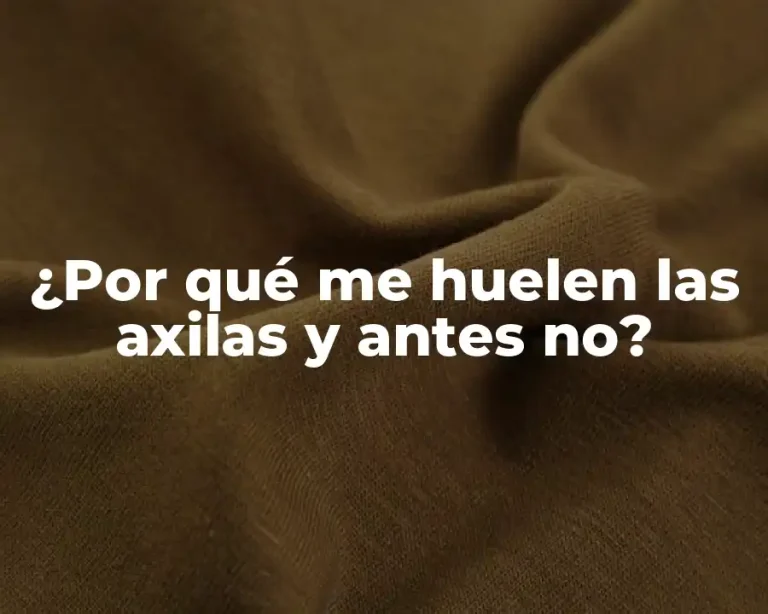 ¿Por qué me huelen las axilas y antes no?