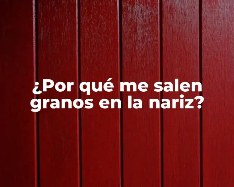 ¿Por qué me salen granos en la nariz?
