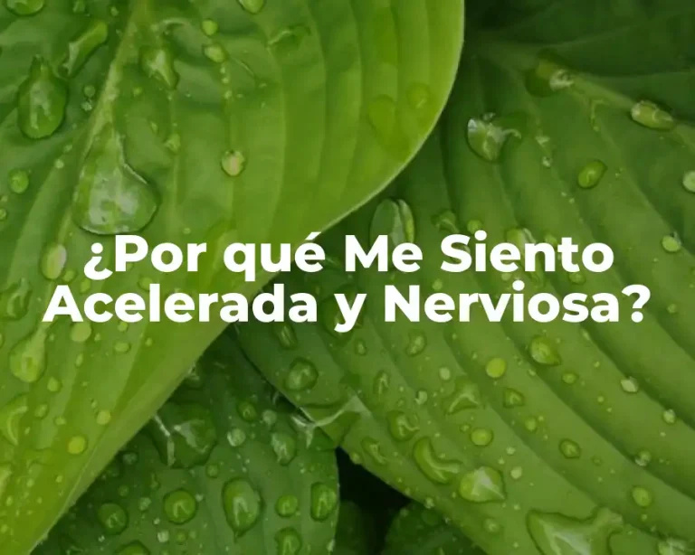 ¿Por qué Me Siento Acelerada y Nerviosa?