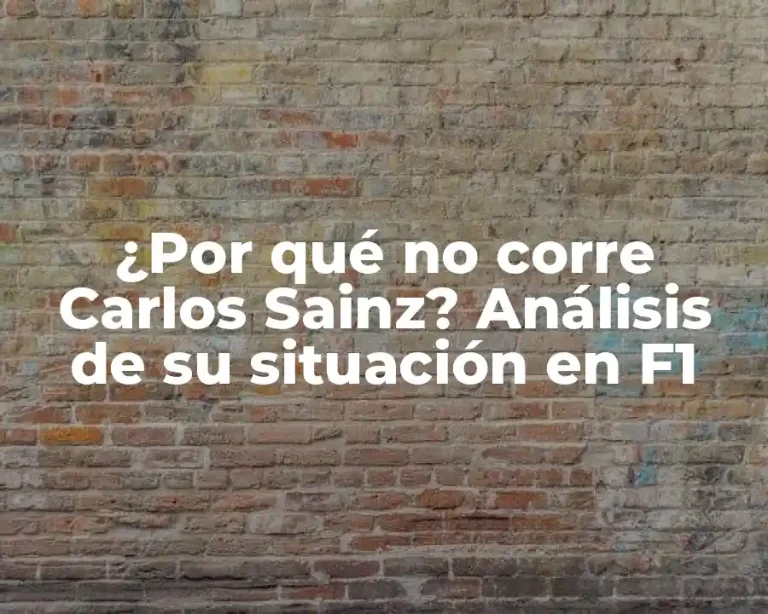 ¿Por qué no corre Carlos Sainz? Análisis de su situación en F1