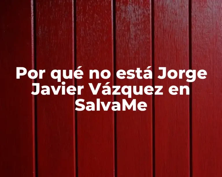 Por qué no está Jorge Javier Vázquez en SalvaMe