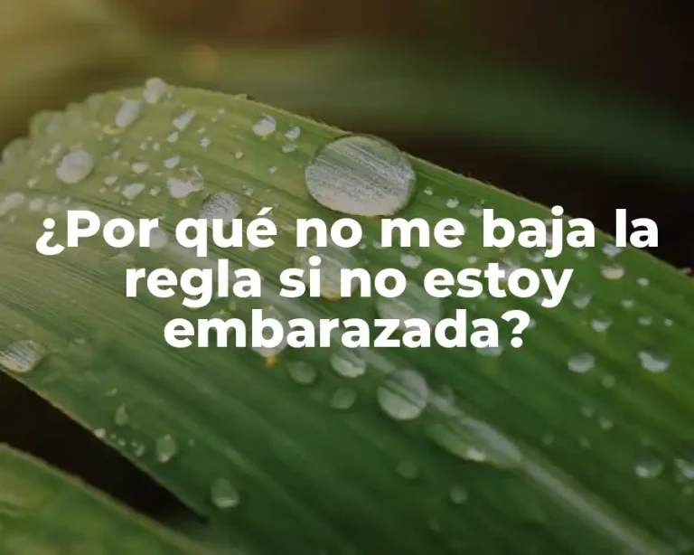 ¿Por qué no me baja la regla si no estoy embarazada?