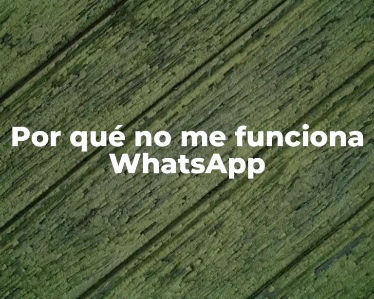 Por qué no me funciona WhatsApp