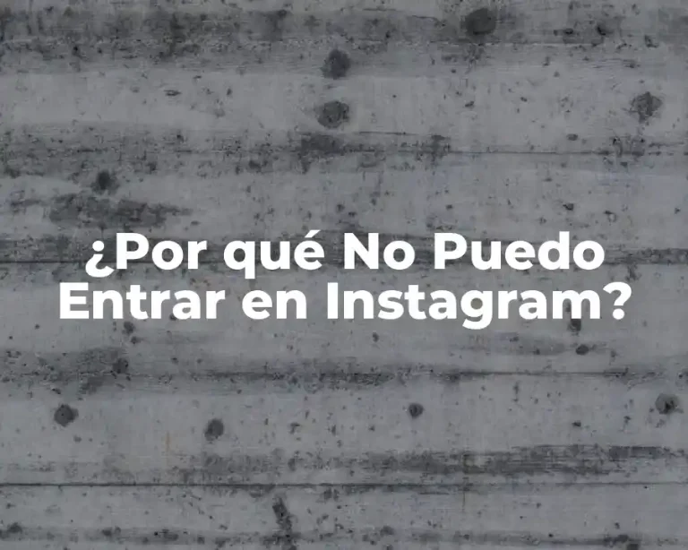 ¿Por qué No Puedo Entrar en Instagram?