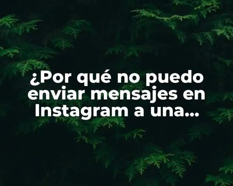 ¿Por qué no puedo enviar mensajes en Instagram a una persona?