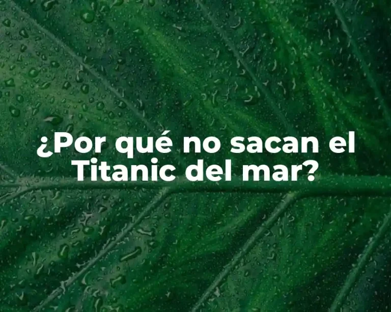 ¿Por qué no sacan el Titanic del mar?