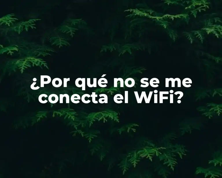 ¿Por qué no se me conecta el WiFi?