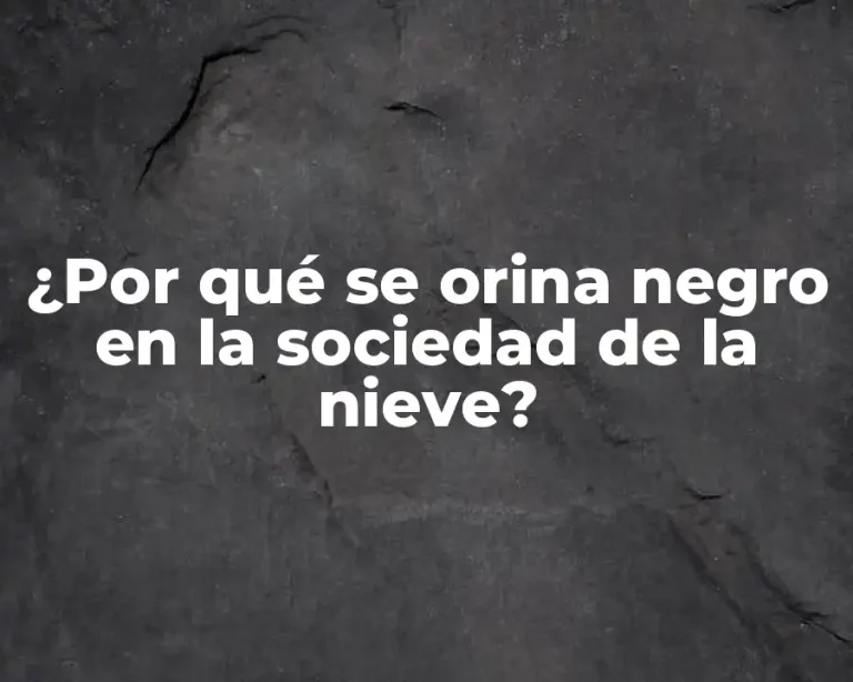 ¿Por qué se orina negro en la sociedad de la nieve?