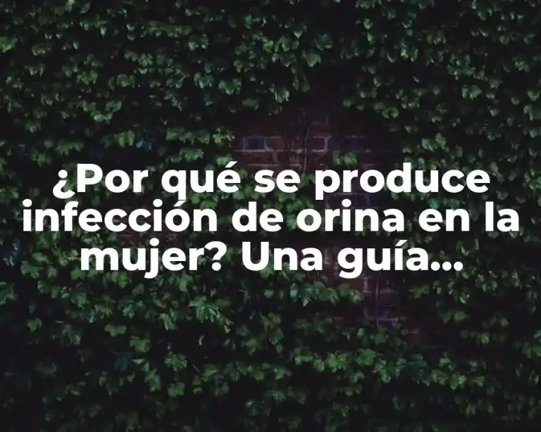 ¿Por qué se produce infección de orina en la mujer? Una guía completa