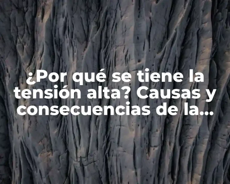 ¿Por qué se tiene la tensión alta? Causas y consecuencias de la hipertensión