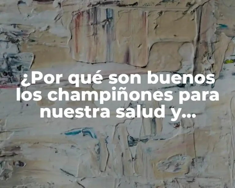 ¿Por qué son buenos los champiñones para nuestra salud y bienestar?