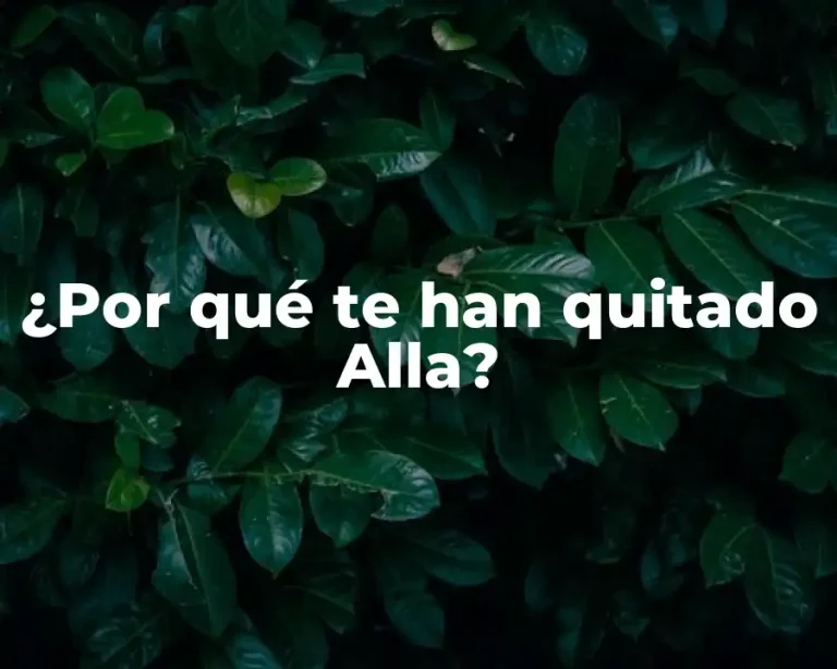 ¿Por qué te han quitado Alla?