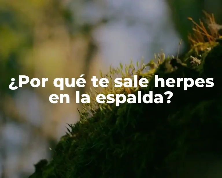 ¿Por qué te sale herpes en la espalda?