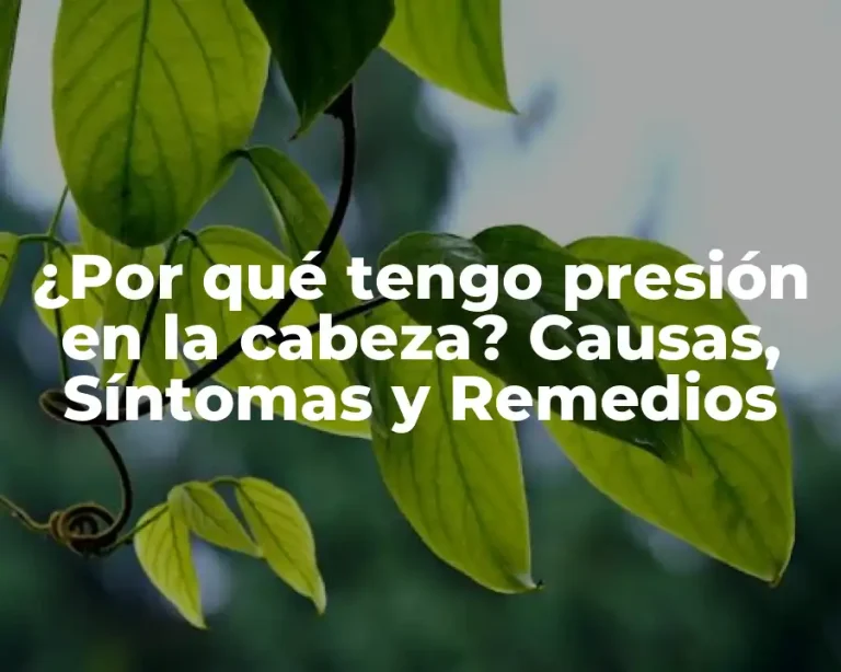 ¿Por qué tengo presión en la cabeza? Causas, Síntomas y Remedios