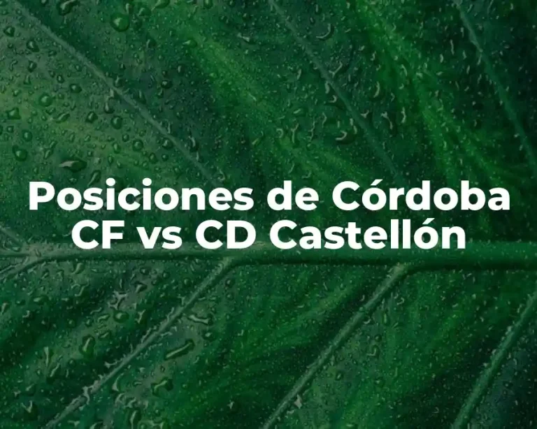 Posiciones de Córdoba CF vs CD Castellón
