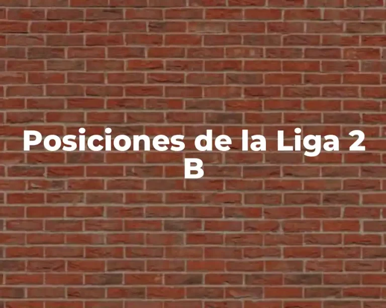 Posiciones de la Liga 2 B