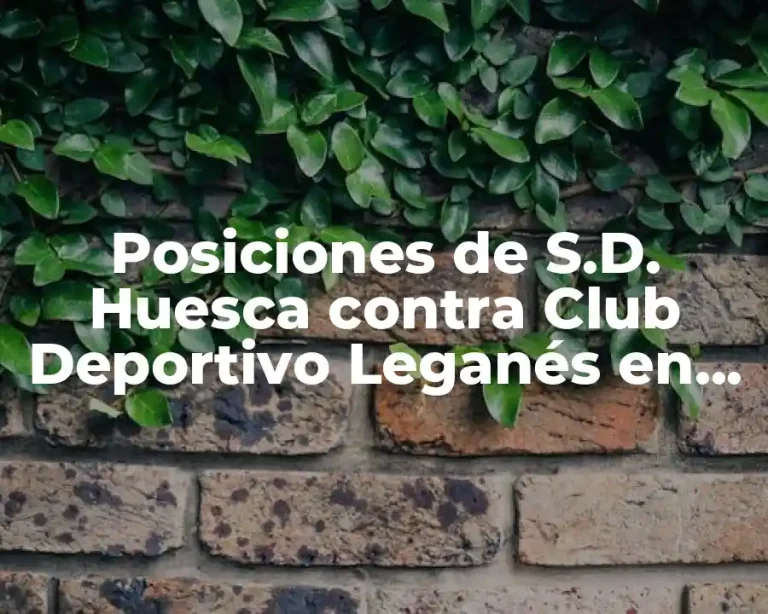 Posiciones de S.D. Huesca contra Club Deportivo Leganés en La Liga