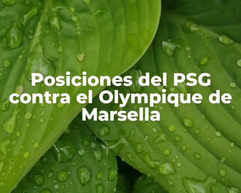 Posiciones del PSG contra el Olympique de Marsella
