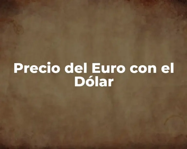 Precio del Euro con el Dólar