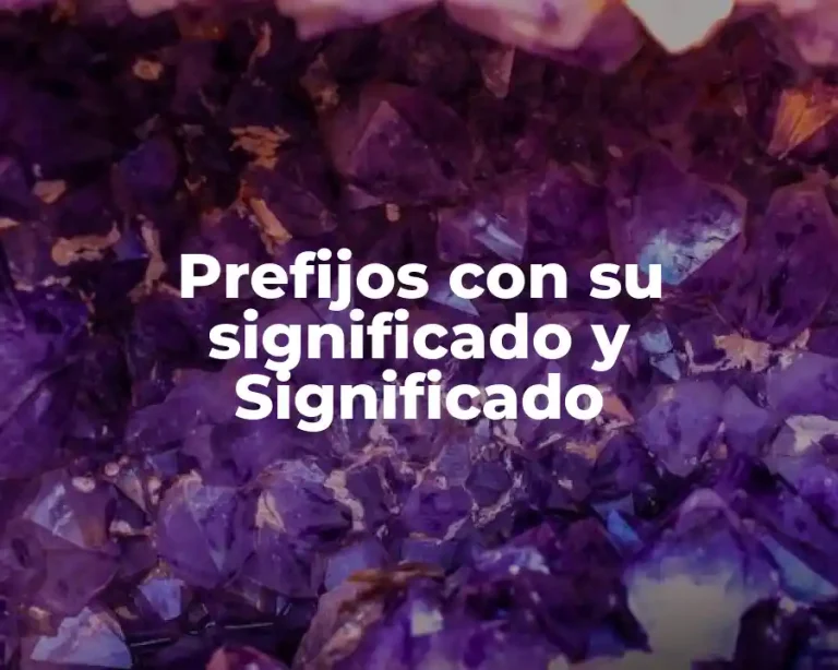 Prefijos con su significado y Significado