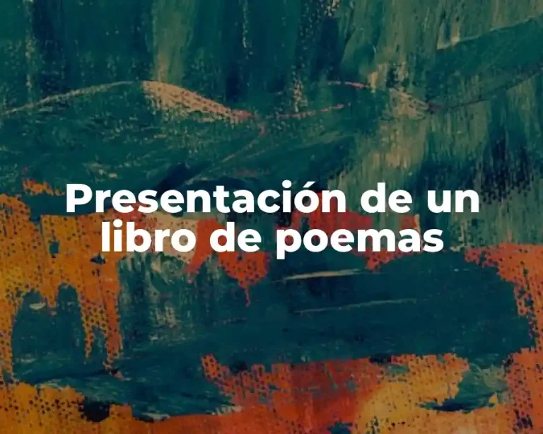 Presentación de un libro de poemas