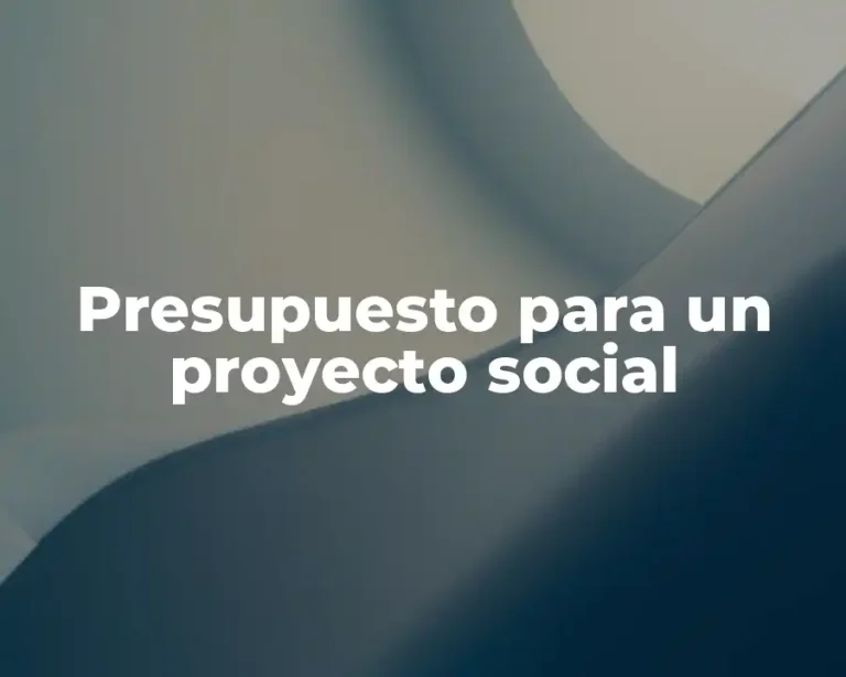 Presupuesto para un proyecto social