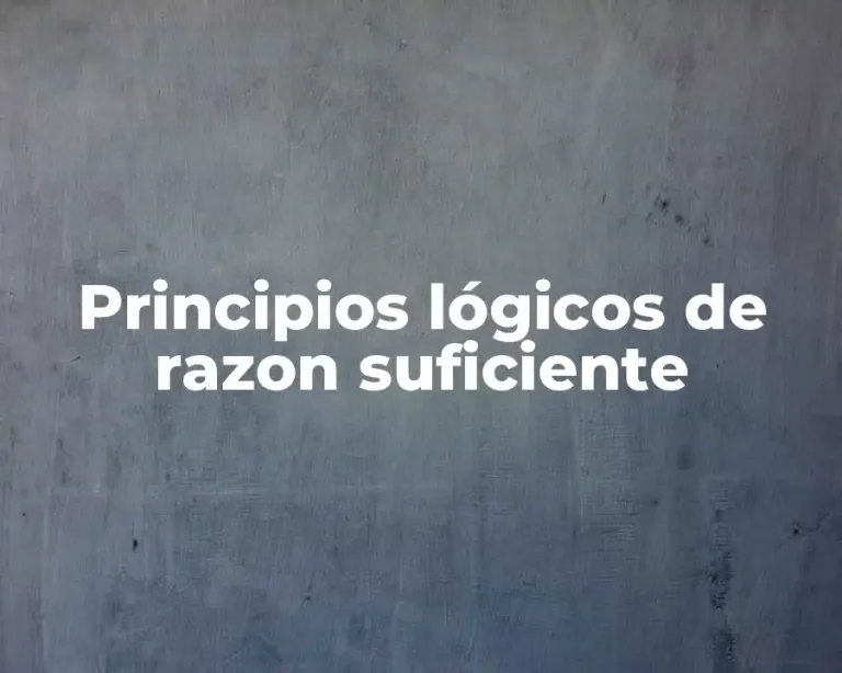 Principios lógicos de razon suficiente