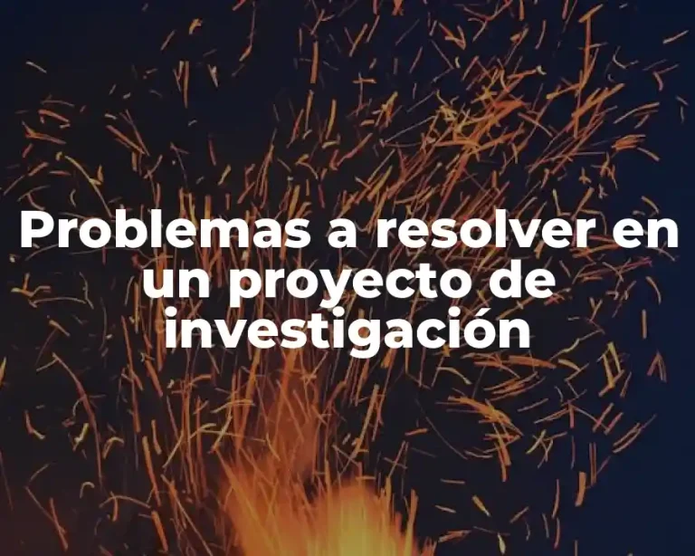 Problemas a resolver en un proyecto de investigación