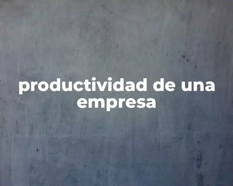 productividad de una empresa