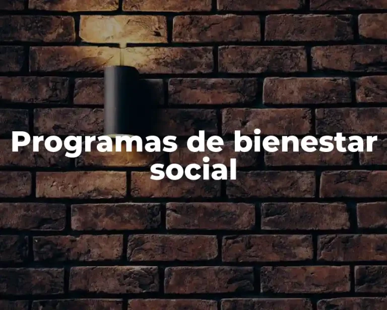 Programas de bienestar social