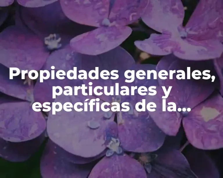 Propiedades generales, particulares y específicas de la materia