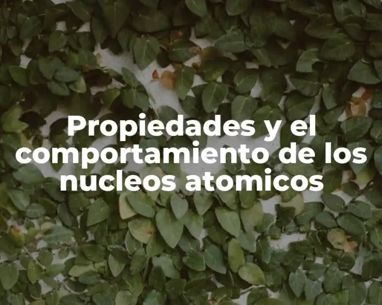 Propiedades y el comportamiento de los nucleos atomicos