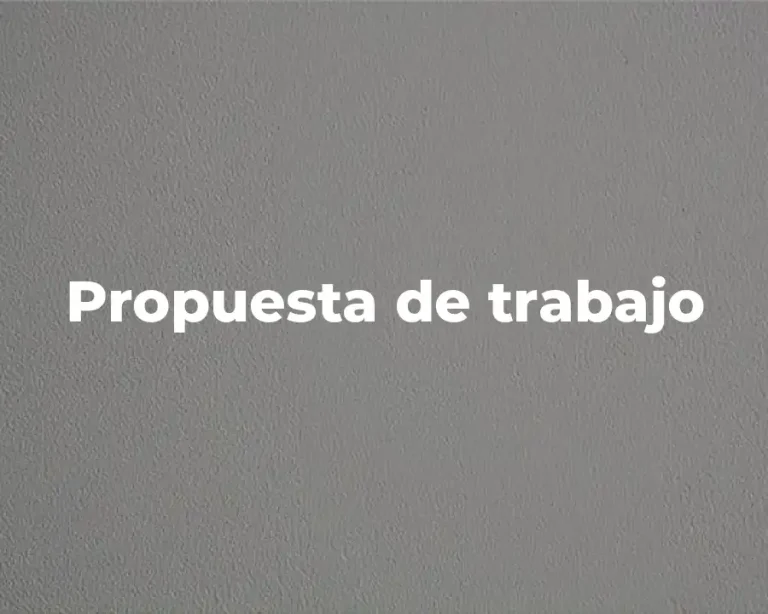 Propuesta de trabajo