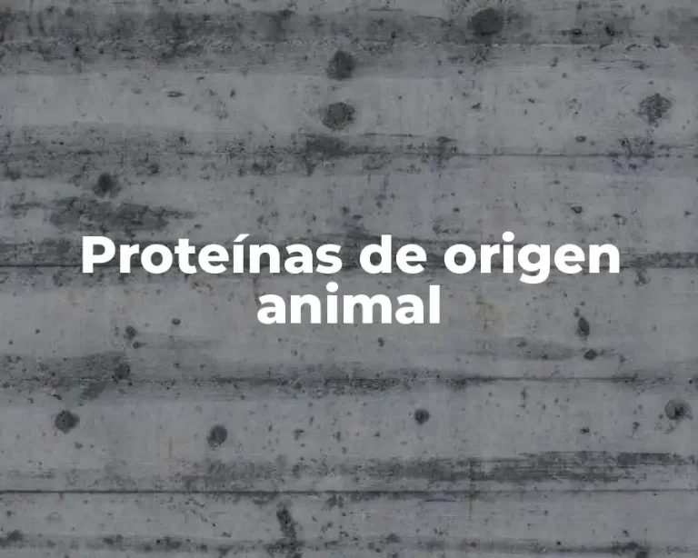 Proteínas de origen animal