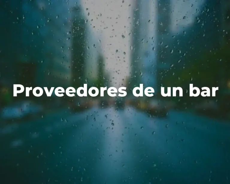 Proveedores de un bar