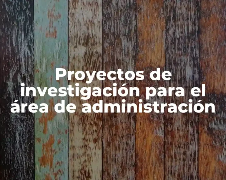 Proyectos de investigación para el área de administración
