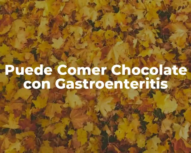 Puede Comer Chocolate con Gastroenteritis
