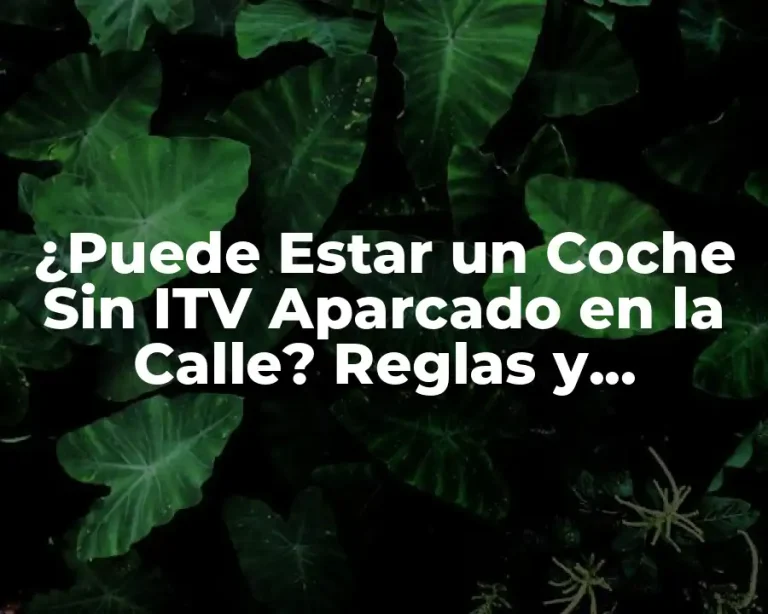 ¿Puede Estar un Coche Sin ITV Aparcado en la Calle? Reglas y Consecuencias
