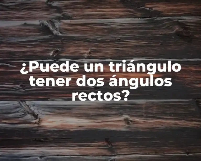 ¿Puede un triángulo tener dos ángulos rectos?