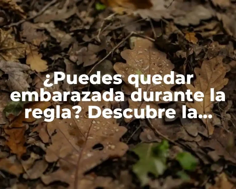 ¿Puedes quedar embarazada durante la regla? Descubre la verdad