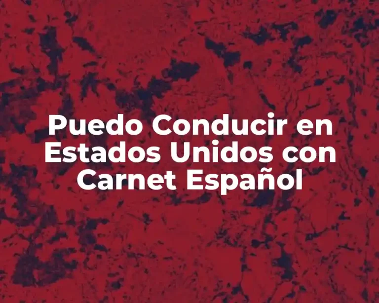 Puedo Conducir en Estados Unidos con Carnet Español