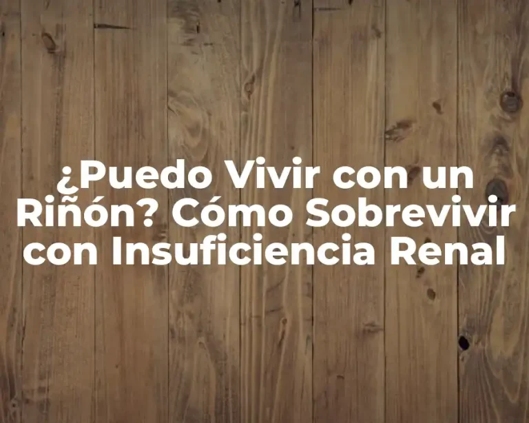 ¿Puedo Vivir con un Riñón? Cómo Sobrevivir con Insuficiencia Renal