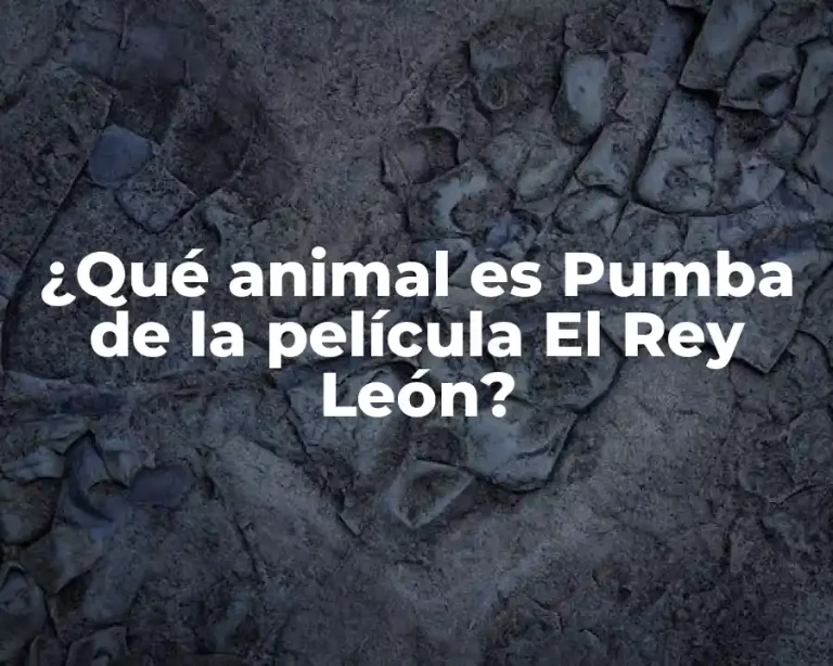 ¿Qué animal es Pumba de la película El Rey León?