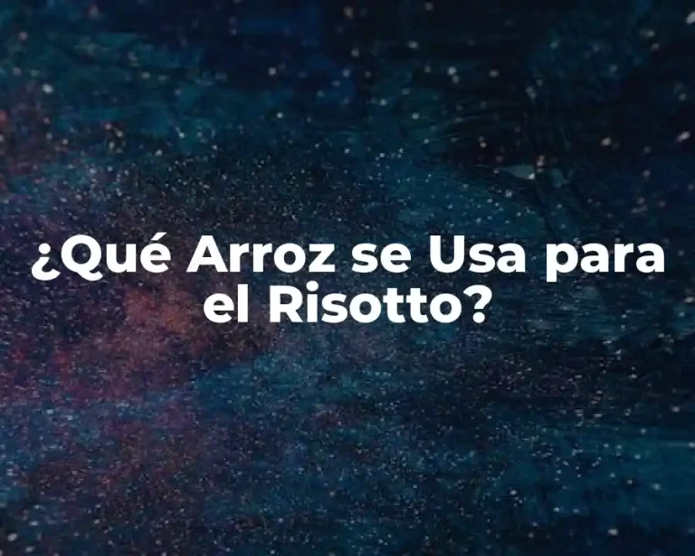 ¿Qué Arroz se Usa para el Risotto?