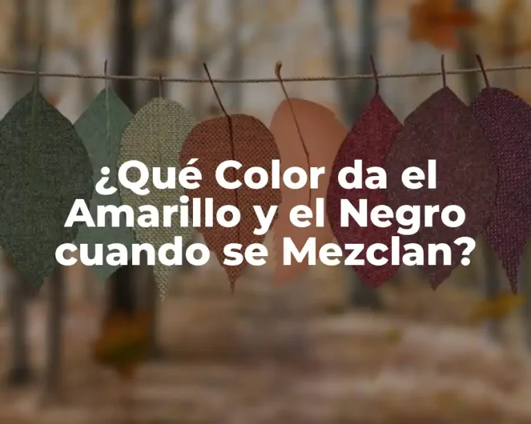 ¿Qué Color da el Amarillo y el Negro cuando se Mezclan?