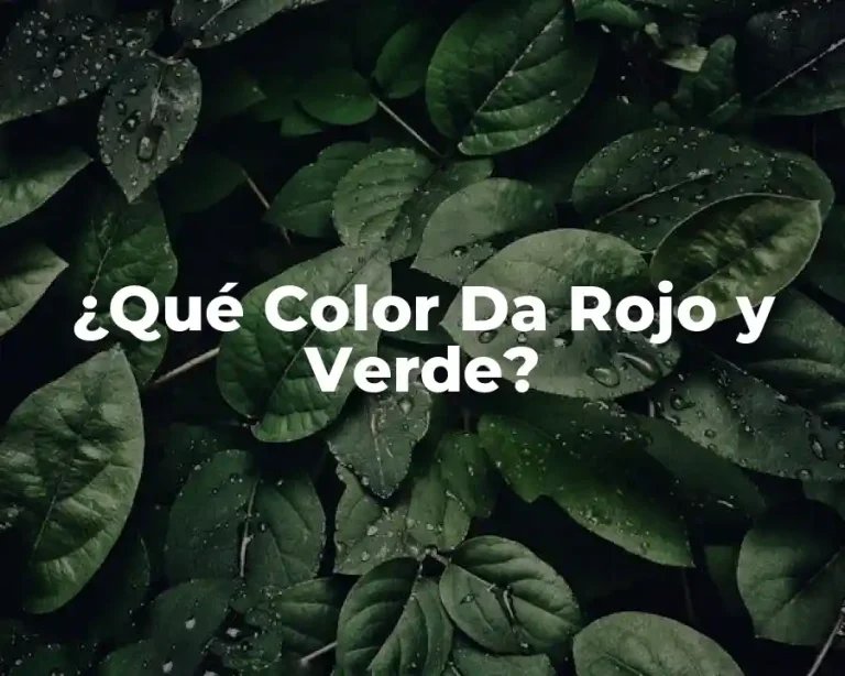 ¿Qué Color Da Rojo y Verde?