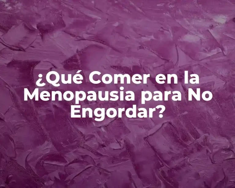 ¿Qué Comer en la Menopausia para No Engordar?