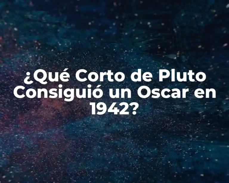 ¿Qué Corto de Pluto Consiguió un Oscar en 1942?