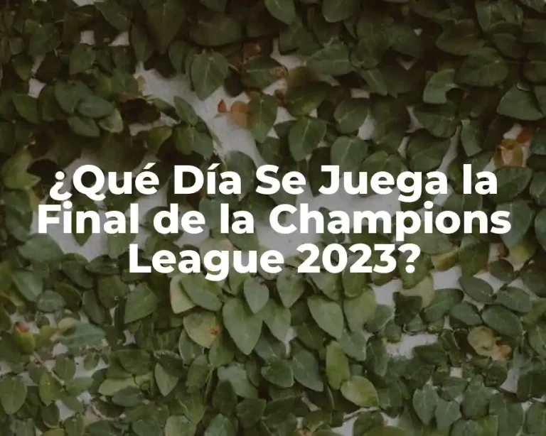 ¿Qué Día Se Juega la Final de la Champions League 2023?